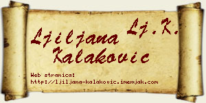 Ljiljana Kalaković vizit kartica